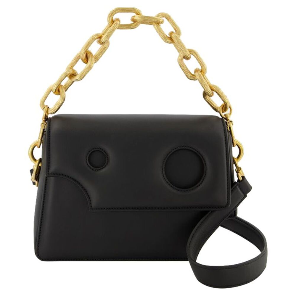 Burrow 24  Hobo Bag - Off White - Black/Clear - Leather